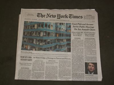 2018 SEP 18 NEW YORK TIMES - BRETT KAVANAUGH & CHRISTINE BLASEY FORD TO TESTIFY