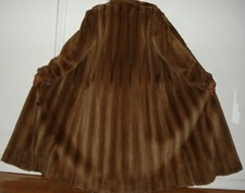 Revillon Brown Sheared Mink Reversible Fur Coat Size 4-6 Free Shipping.