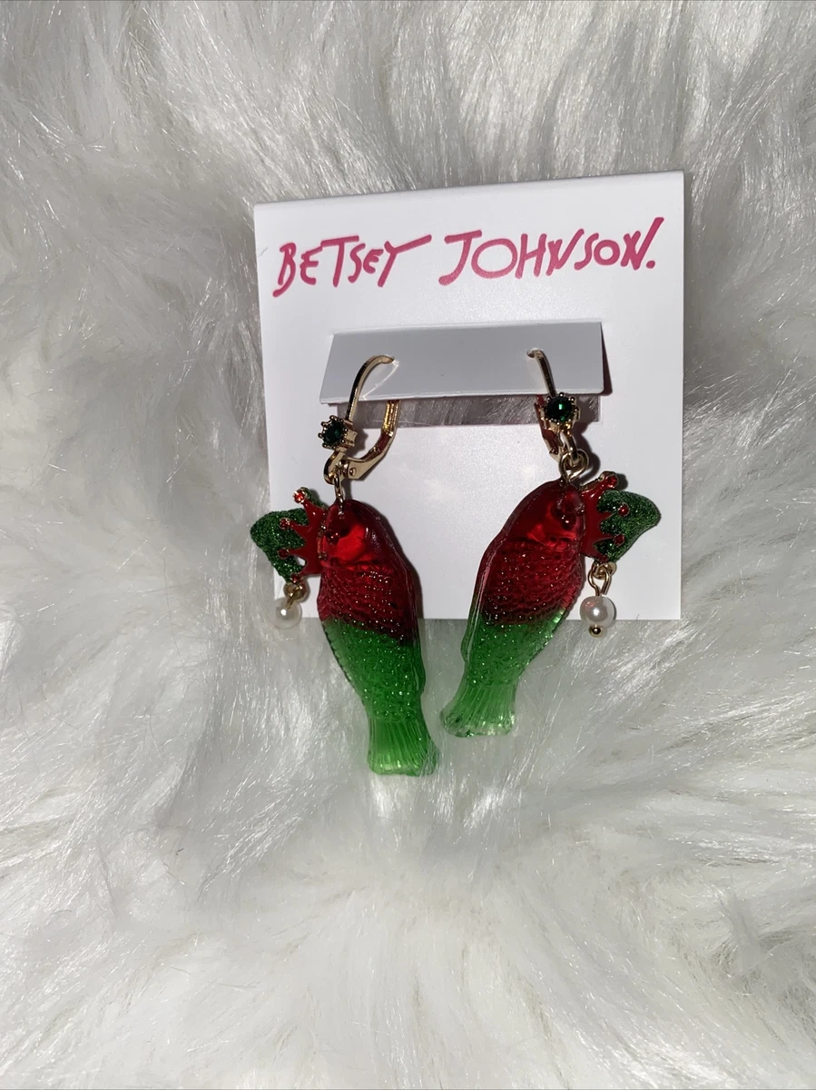 Betsey johnson fish best sale earrings