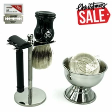 HOLIDAY GIFT 6 PC DOUBLE EDGE SAFETY RAZOR SHAVING SET KIT FOR MEN FREE SHIPPING
