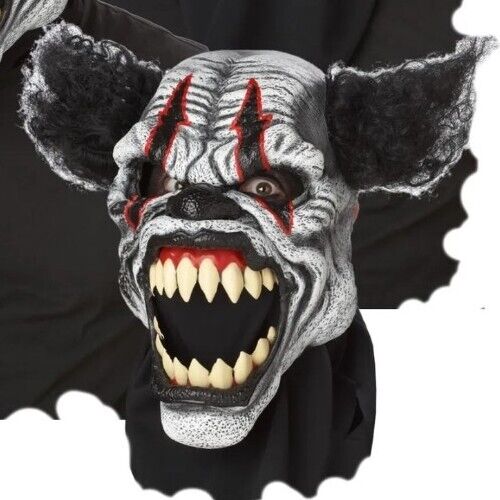 Last Laugh the Clown Deluxe Horror Halloween Costume Animotion Mask. - Picture 1 of 8