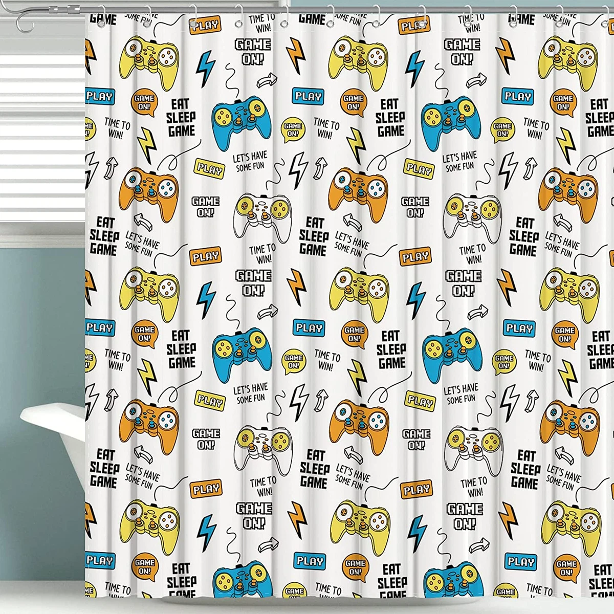 Gaming Shower Curtain for Kids Boys Girls Teens Boys Bathroom Decor Games  Bathro | eBay