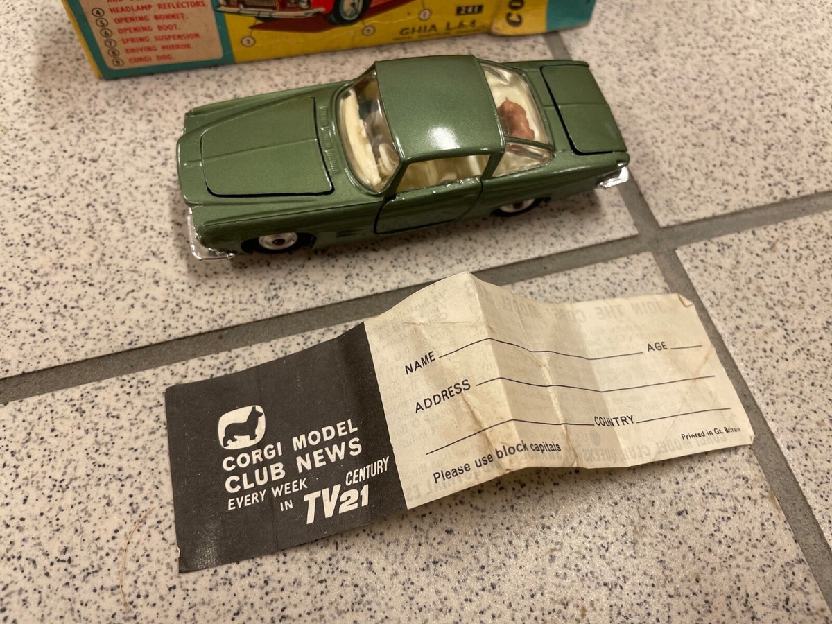Corgi 241 Ghia L 6.4 Mint In Original Box - Green w/Ivory Interior