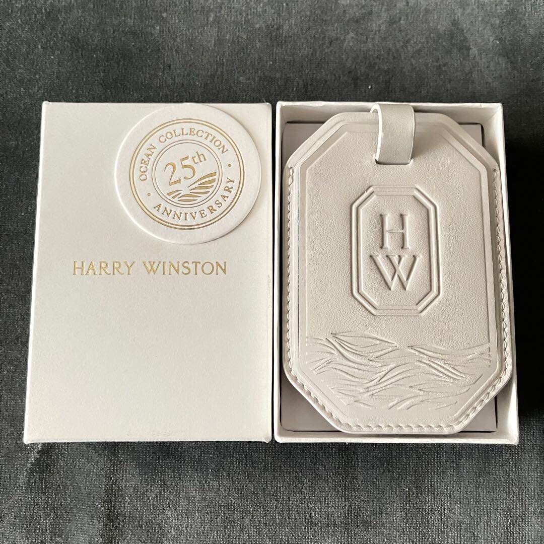 HARRY WINSTON Original Name Tag Novelty 25th Anniversary 10.5mm x 7.5mm White