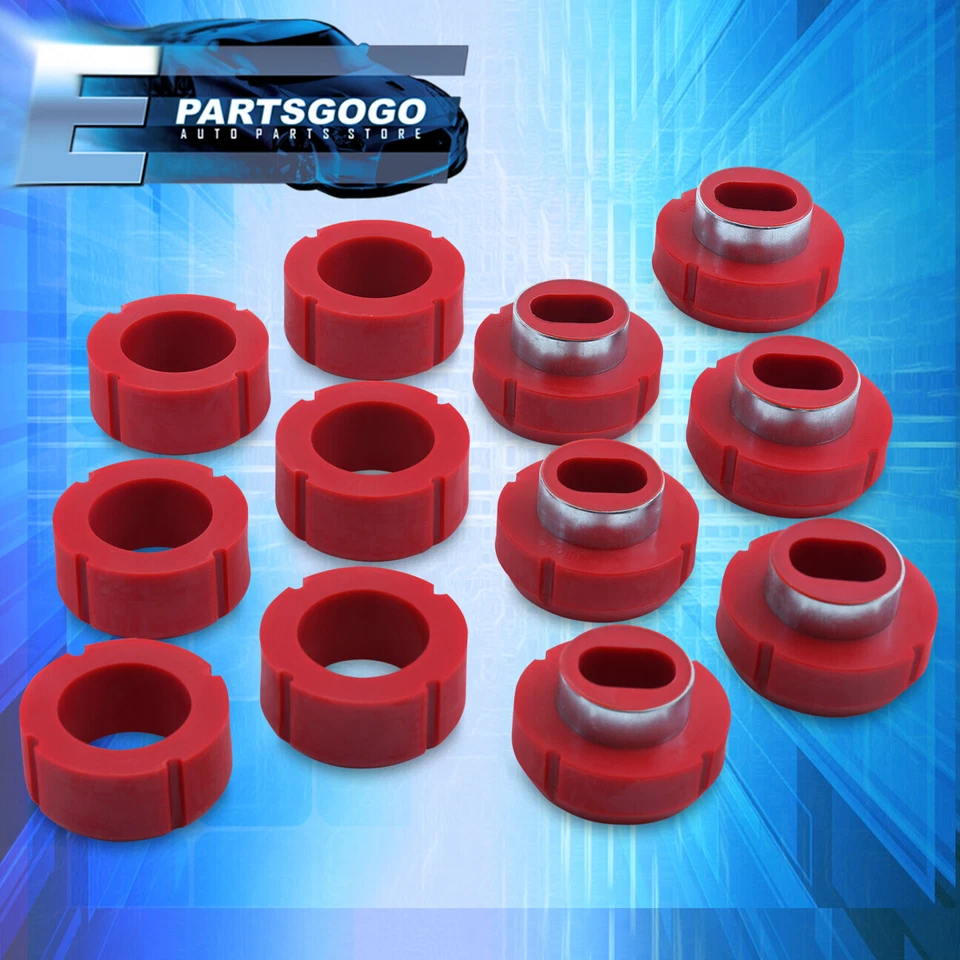 For 81-87 Chevy / GMC C/K 1500 2500 Regular Cab Body Mount Bushing Kit Red 12PCS Foto 4 de 4
