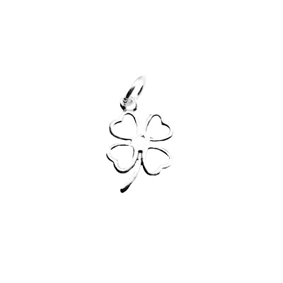 Sterlingsilber hohl Glück vierblättriges Kleeblatt Liebe Herzen Kleeblatt Charm Anhänger
