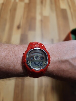 Vintage Gap 1986 Digital Watch Red And Yellow Missing Keeper
