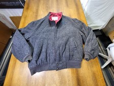 Field Stream Vintage Gray Wool Full Zip Bomber Jacket Men s XL Coat USA
