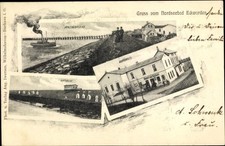 Ak Eckwarden Butjadingen Wesermarsch, Anlegebrücke, Giftbude, Kurhaus - 3252240