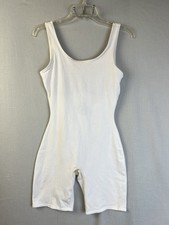 Vintage 90s Gilda Marx California Body Unitard Women Large White Workout Aerobic