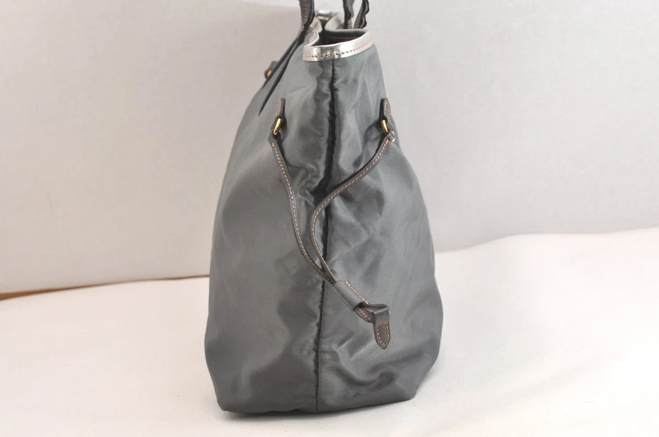 Auténtico Bolso de Mano PRADA Vintage Nylon Cuero Verde 4381N Foto 4 de 4