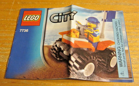 Lego Complete Set 7736 City Coast Guard Quad Bike w/1 Minifigure & Instructions