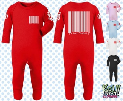 SLIPKNOT Jump Suit Boiler Baby Grow Strampler Schlaf 0-12m schwer Nu-Metall Halloween