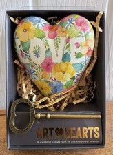 Vintage Studio Demdaco Floral Love Art Heart & Key Figure - 2014 - Boxed