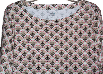NWOT   CROFT & BARROW   3/4 Sleeve Printed Top Stretch XL