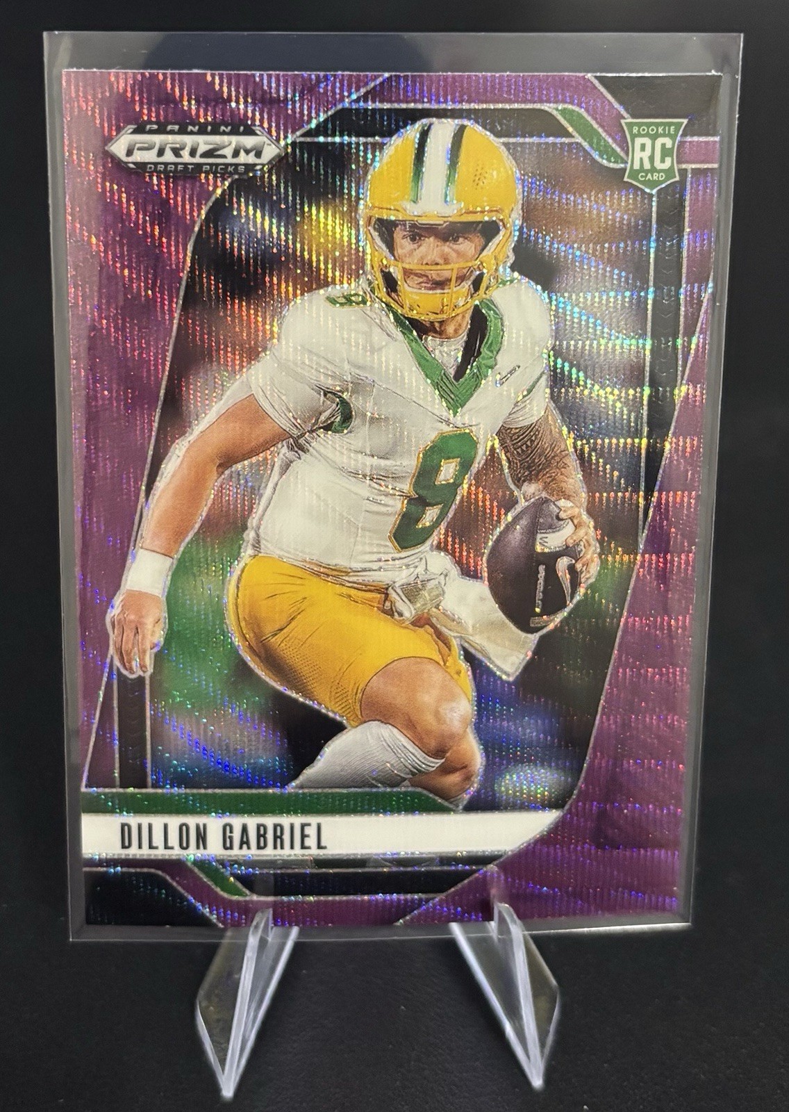 2025 Panini Prizm Draft Picks Dillon Gabriel Purple Wave #97 Oregon Ducks