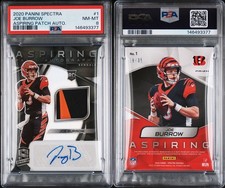 2020 Panini Spectra Aspiring ROOKIE Patch Autograph Joe Burrow  /35 PSA 8 