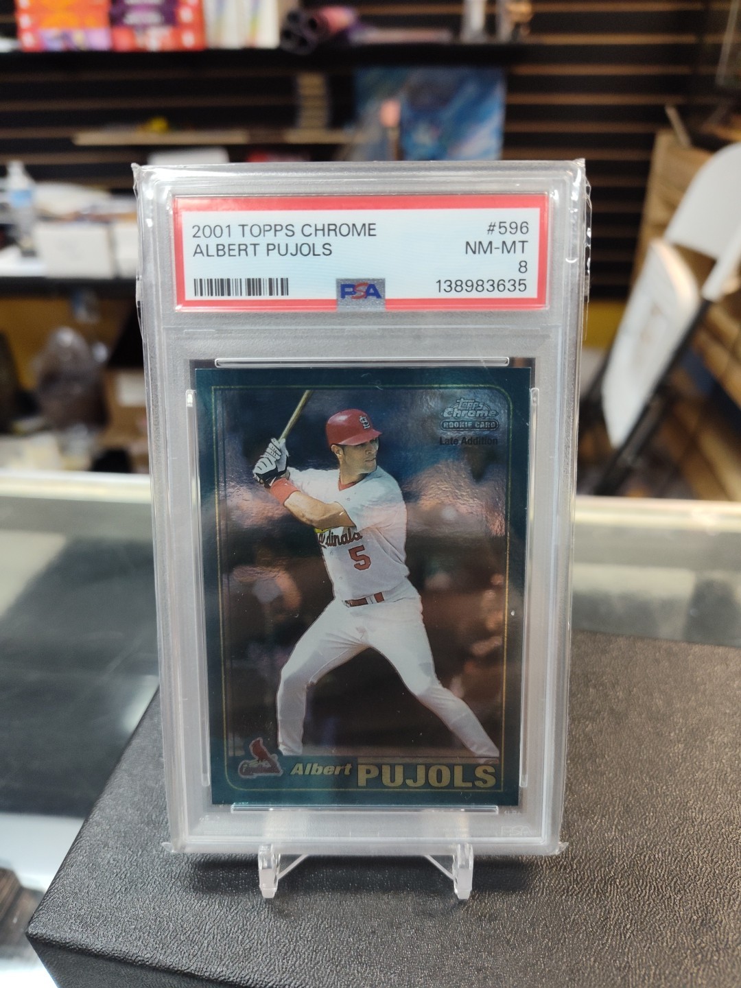 2001 Topps Chrome Late Edition - Albert Pujols #596 (RC) PSA 8