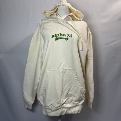 Independent Trading Company Men s Ivory Hoodie L Alpha Xi Planet Graphic