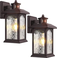 2 Packs Motion Sensor Outdoor Lights - Brown Dusk to Dawn Outdoor Lighting, O...