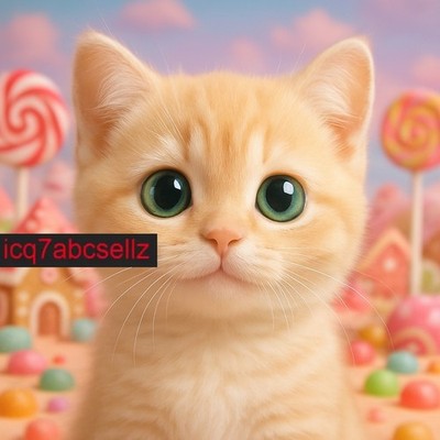 Digital Image  -Photo Wallpaper Background Desktop-  Kawaii Cat in Candyland
