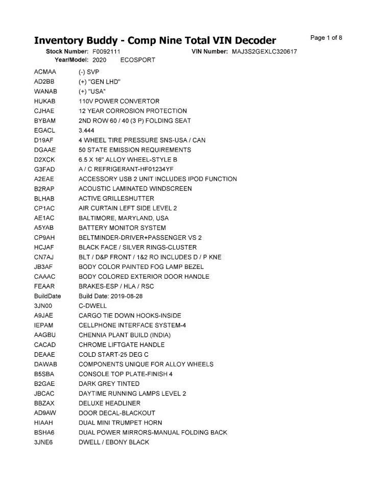 2020 Ford Ecosport Windshield Wiper Motor OEM FWD 73K Miles Used 3622191 - Image 4 of 4