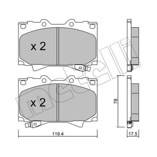 Metelli BremsbeläGe Bremsbelegsatz Vorne FüR Toyota Land Cruiser 100 Lexus LX-image