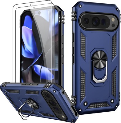 Hülle für Google Pixel 9a/9PROXL Ring Stoßfest Ständer Handy Cover & Displayschutz
