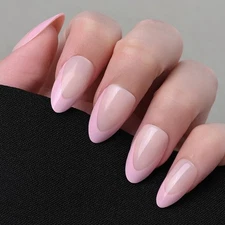 evpct French Tips Press on Nails Short Almond for Women Gift, Light Neutral +...