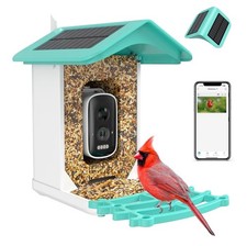 Smart Bird Feeder With Camera  Solar Panel Auto AI Identify Birds APP Wi-Fi 2.4