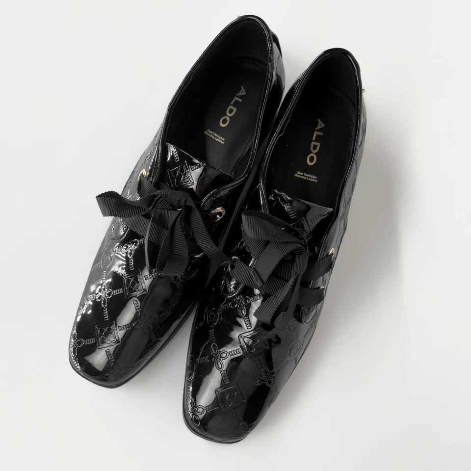 Aldo Agwenna Black Patent Leather Oxfords Women's Size 9 - Image 4 of 4