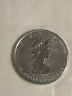 1989 Canada Silver Maple Leaf $5 Coin 1 oz .9999 Fine Silver