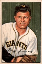 1952 Bowman #110 Max Lanier - very faint crease