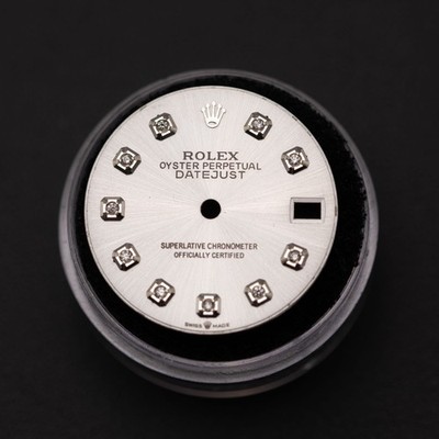 Rolex 31mm Custom Silver Diamond Dial for Datejust/Presidential Watches