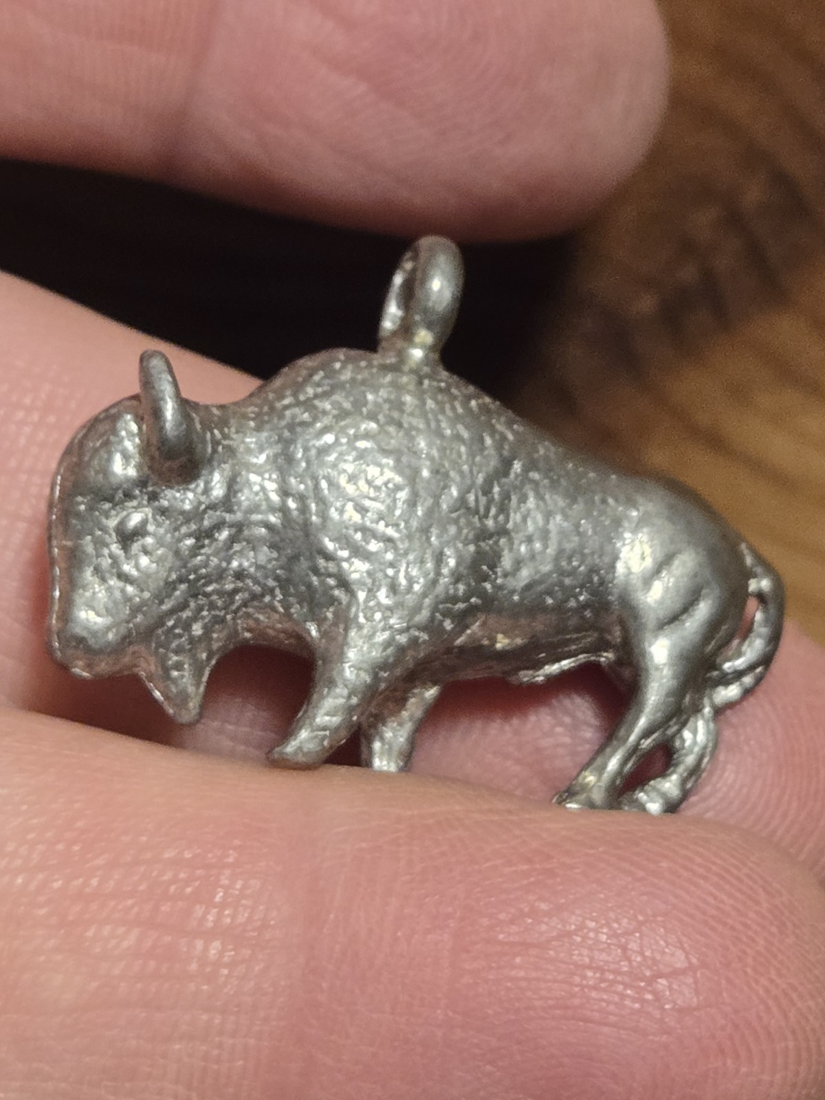 Solid Silver Buffalo Charm - image 4