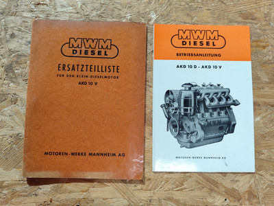 Original MWM AKD 10 V operating instructions + spare parts list tractor K5