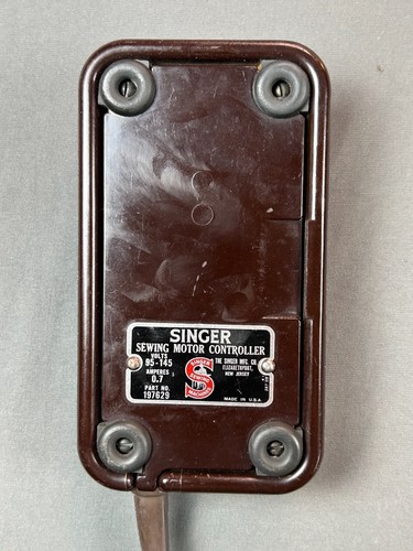 Vintage Singer Sewing Machine Foot Pedal Motor Controller 197629 Brown USA