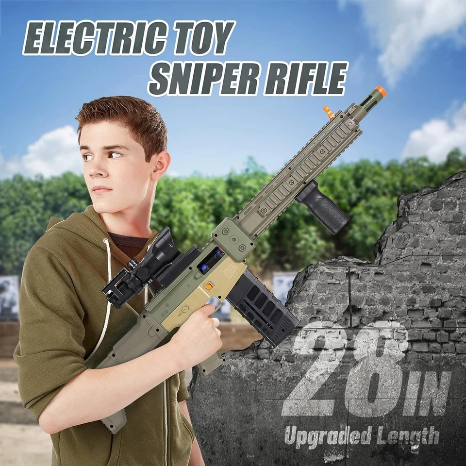 Realistic Sniper Rifle Toy Guns for Nerf Guns Bullets, Electric Foam Blaster - Image 3 of 4