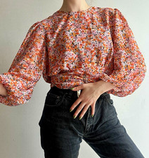 NEO NOIR Tunika Bluse Blumen Mehrfarbig Langa...