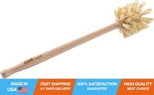 Bottle Brush, 14in Extra Long German Beechwood Handle, Strong Hemp Bristles,...