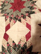 King Size Handmade Patchwork Star Quilt Red Cotton