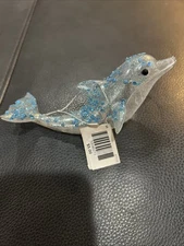 Blue Dolphin Sea Life 6" Acrylic Ornament Ocean Beach Coastal Kurt Adler