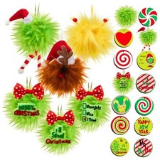 Pcs Lime Green Furry Christmas Ball Tree Ornaments Decoration Set 2.36 Inch 48