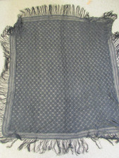 Antique Victorian Mourning Veil scarf wrap shawl with fringe 60" x 51"