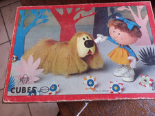 vintage Jeu de cubes en bois LE MANEGE ENCHANTE pollux  ORTF 24 cubes  Complet 