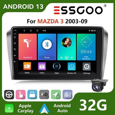 9'' Android13 Car Stereo Apple Carplay 32GB GPS RDS BT +AHD For Mazda 3 2004-2009