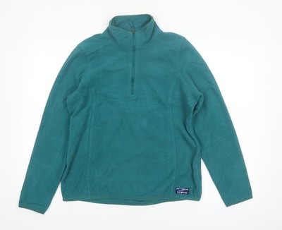 L.L. Bean Damen Fleecepullover Sweatshirt türkis Größe M normal 1/2 Reißverschluss