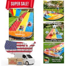 Heavy-Duty 16Ft Water Slide - Includes 3 Bodyboards Advanced Sprinkler System