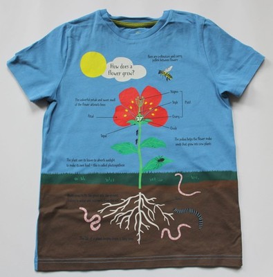 T-Shirt von Mini Boden Gr. 128 (7-8 Jahre) wie eine Pflanze wächst edukativ
