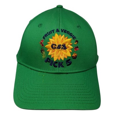 Fruit & Veggie Pick 5 Strapback Hat Green One Size Solid Embroidered